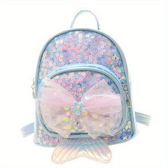 Mermaid Sequin Bow Kindergarten Shoulder Bag Girls Boys Backpack