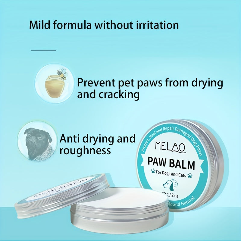 Pet Paw Balm 60g Box - Heals, Repairs, Moisturizes - Dogs Cats Soother Protector