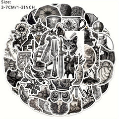 50pcs Medieval Style Phone Case Graffiti Stickers DIY Waterproof Decoration