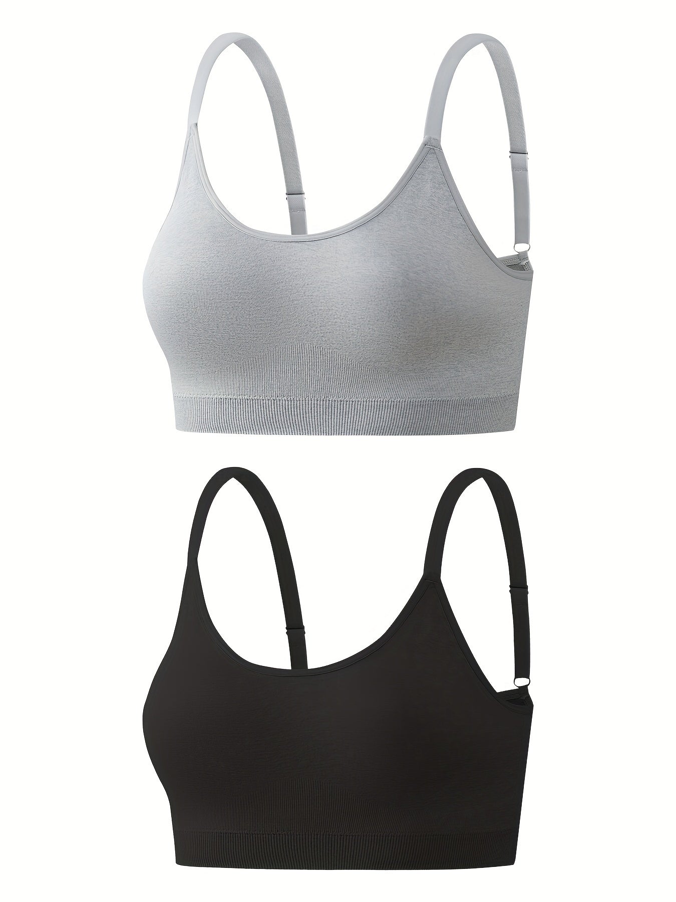 2 Pack Plus Size Wireless Bralette Set with Removable Pads