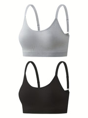 2 Pack Plus Size Wireless Bralette Set with Removable Pads
