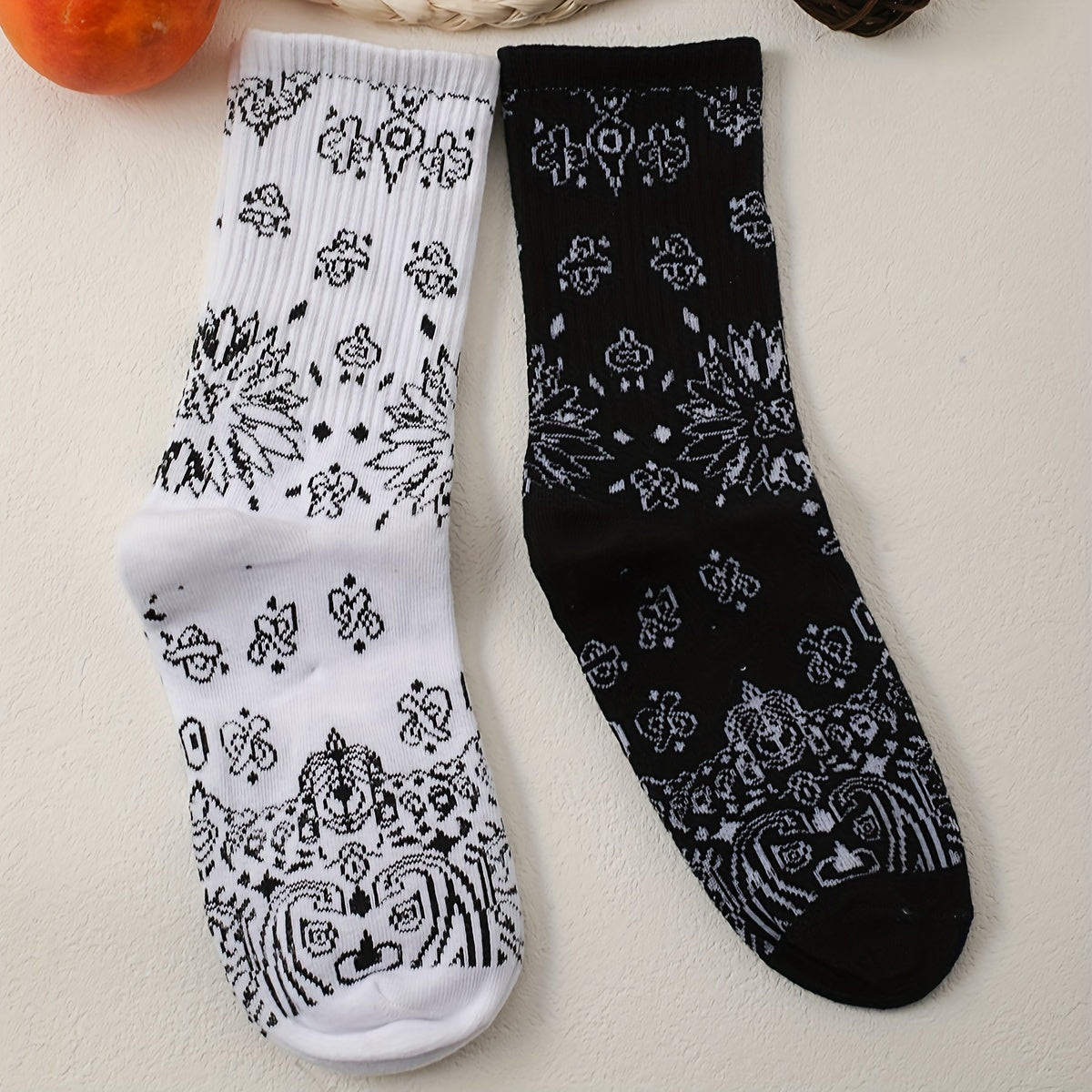 Geometric Pattern Mid Tube Socks for Women