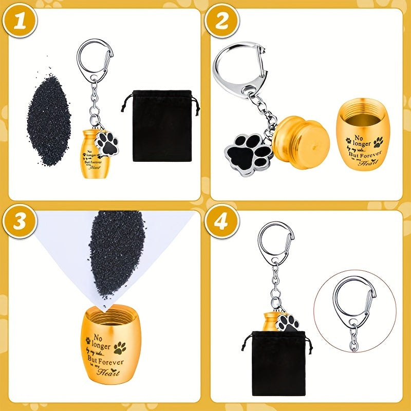 Pet Urns Keychain With Storage Bags For Dog Cat Ashes Keepsake