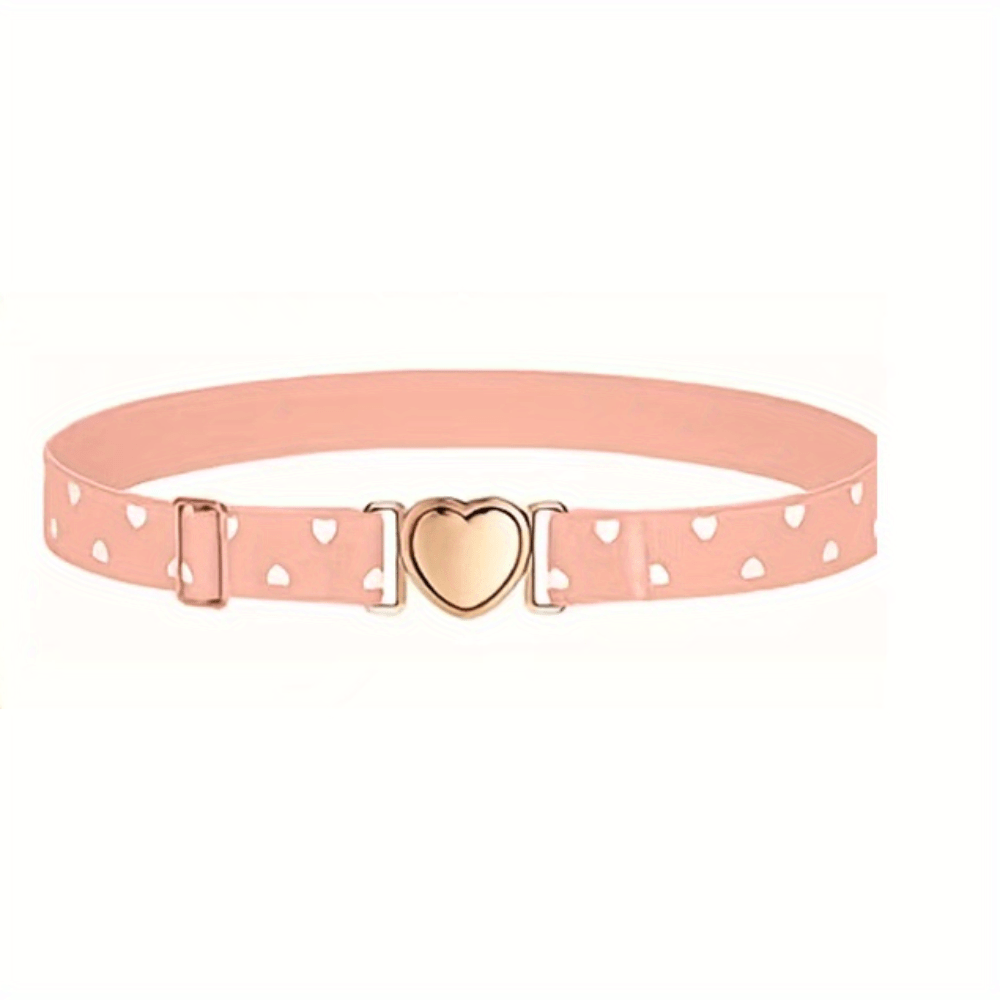 Girls Heart Buckle Belt Adjustable Elastic Kids Belt