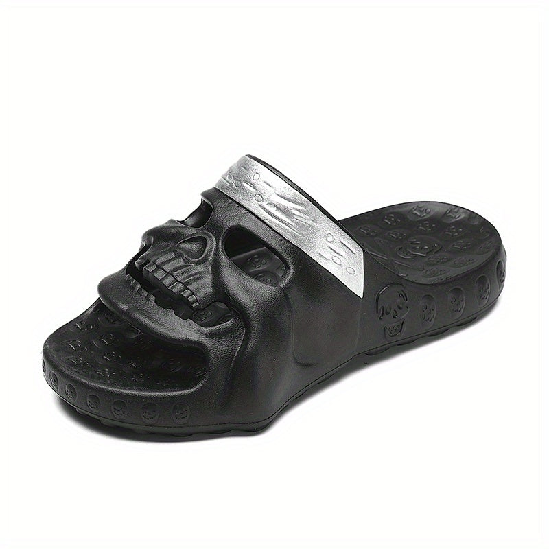 Men's Skull Slides Non Slip Slippers for Indoor Outdoor Beach Shower