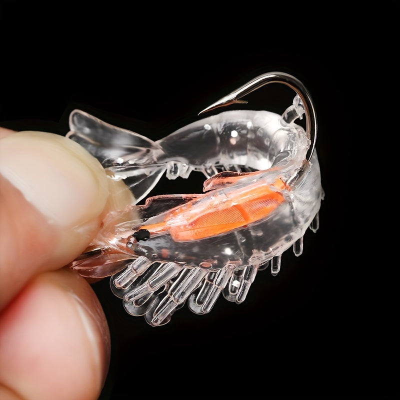 16pcs 3g Soft Shrimp Fishing Lures Sharp Hooks Bionic Fishing Lures