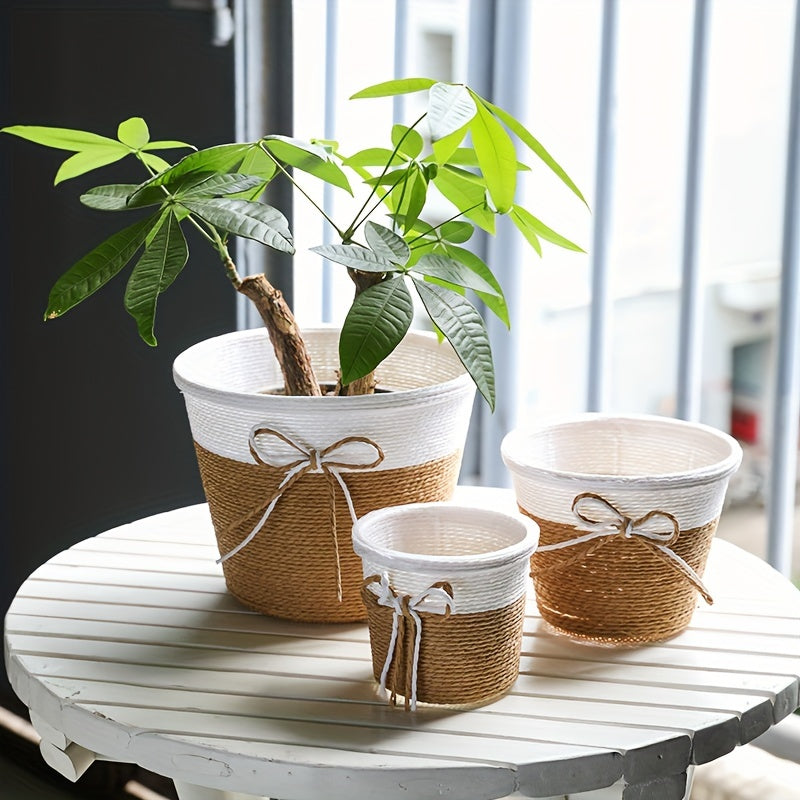 Rope Braided Flower Small Flower Pot for Decoration