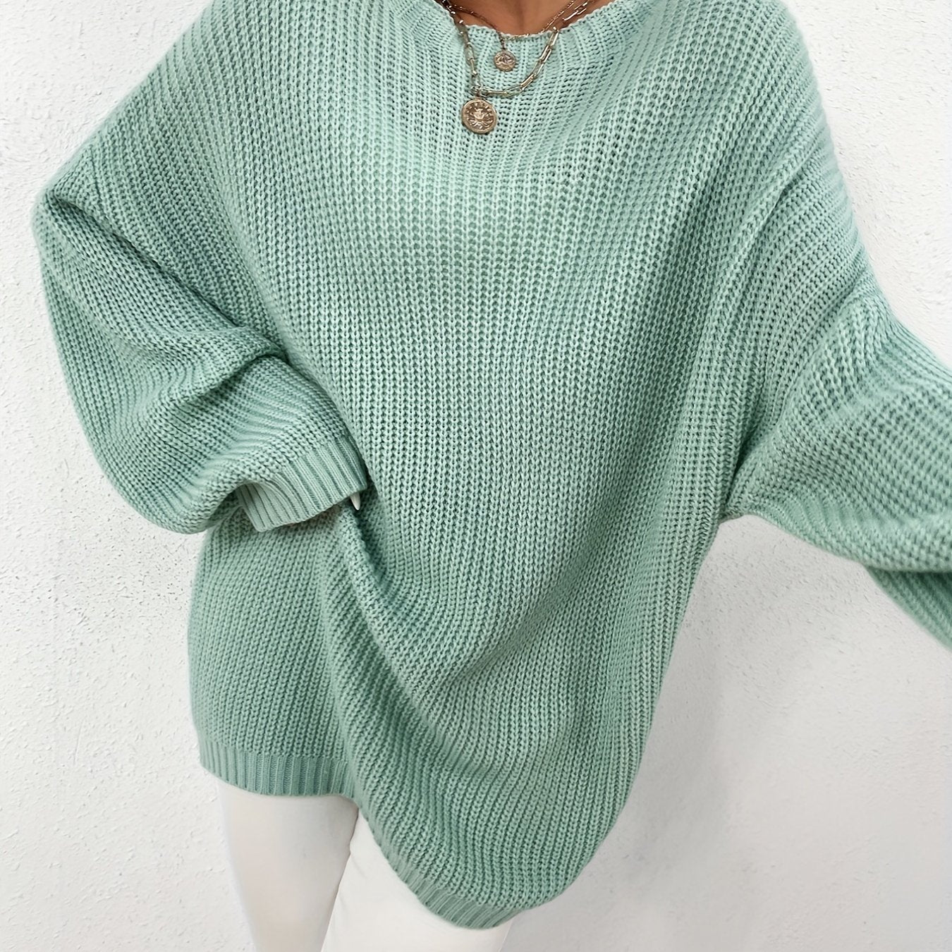 Versatile Knit Sweater Casual Crew Neck Long Sleeve Women's Clothing