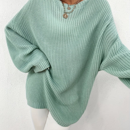 Versatile Knit Sweater Casual Crew Neck Long Sleeve Women's Clothing