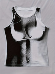 Sexy Body Print Tank Top for Women