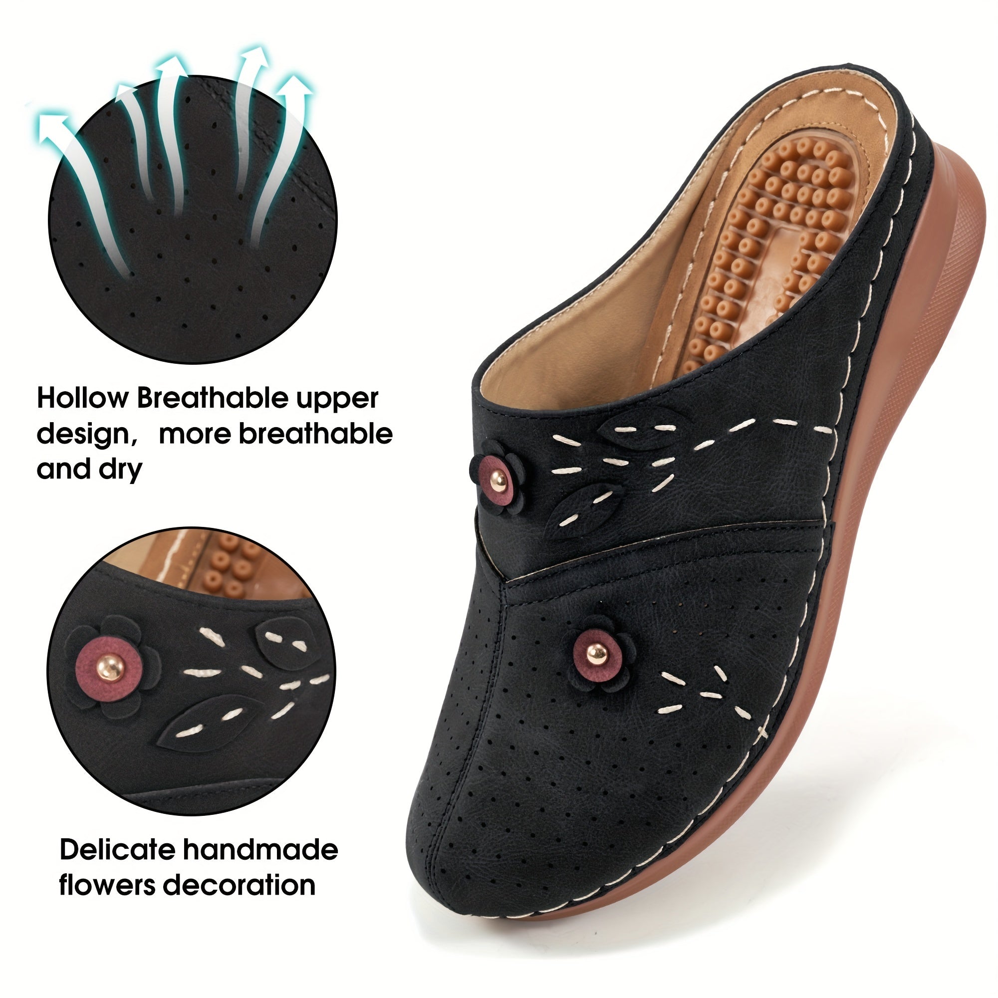Women's Retro Massage Mules Comfort Sandals