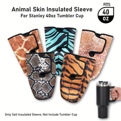 Animal Skin Printed Cup Sleeve 40oz Anti Scalding Tumbler Bottle Protective