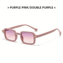 Rectangle Frame Sunglasses Gradient Lens Vintage Outdoor Eyewear UV400