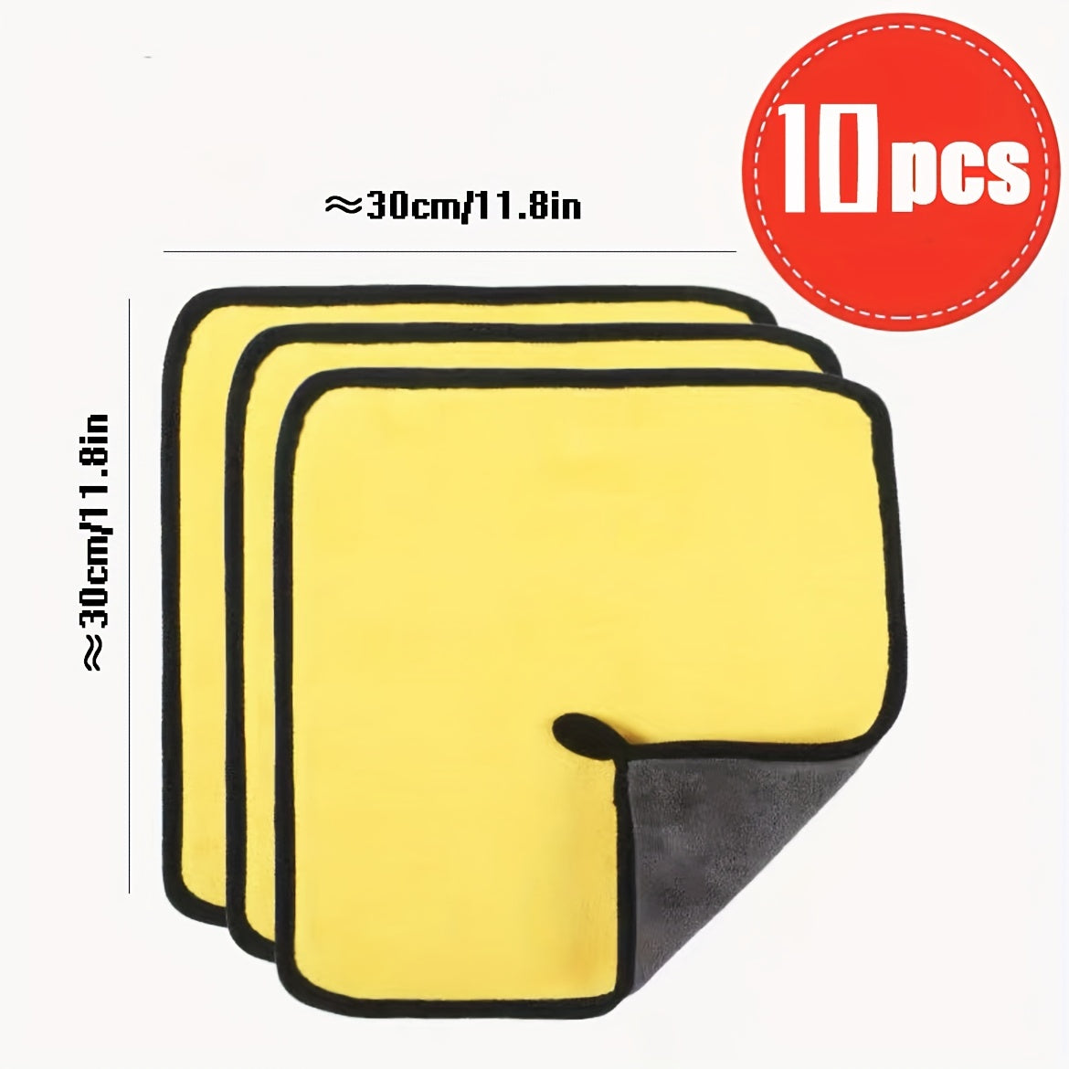 10pcs Microfiber Car Wash Towels for Interior Cleaning
