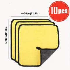10pcs Microfiber Car Wash Towels for Interior Cleaning