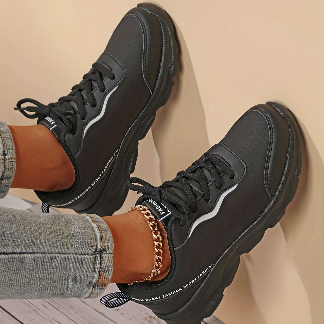 Women's Non-slip Lace Up Sneakers Lightweight Running Shoes