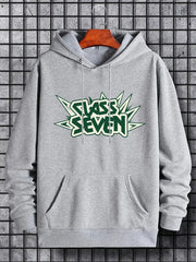 Men's Class Seven Print Hoodie Drawstring Hooded Sweatshirt