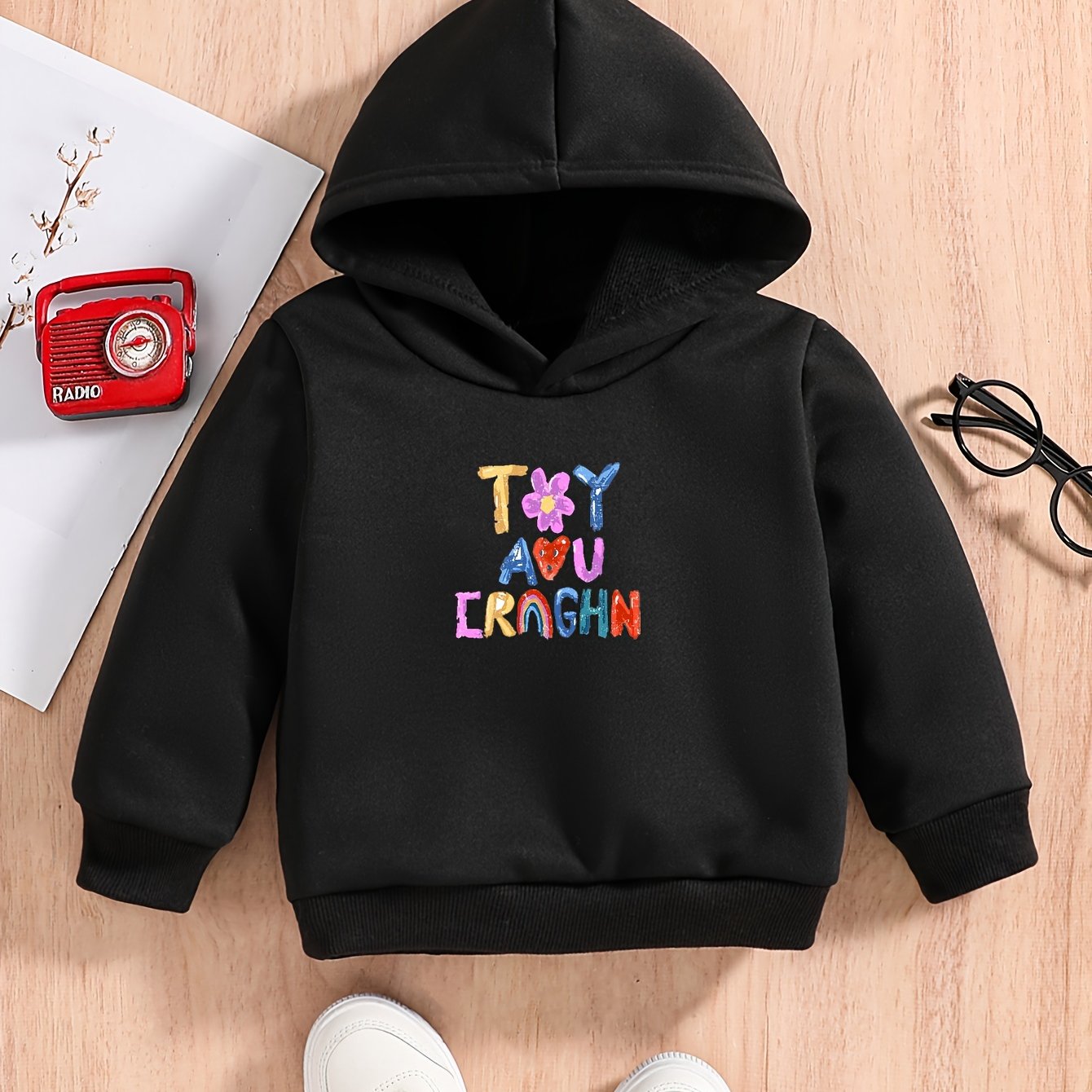 Baby Boys Letter Graphic Pullover Top Hoodie