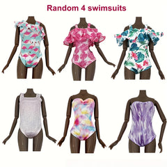 6pcs Doll Clothes Swimsuit Bathrobe Slippers Set Doll Accessories Dress Up Toy