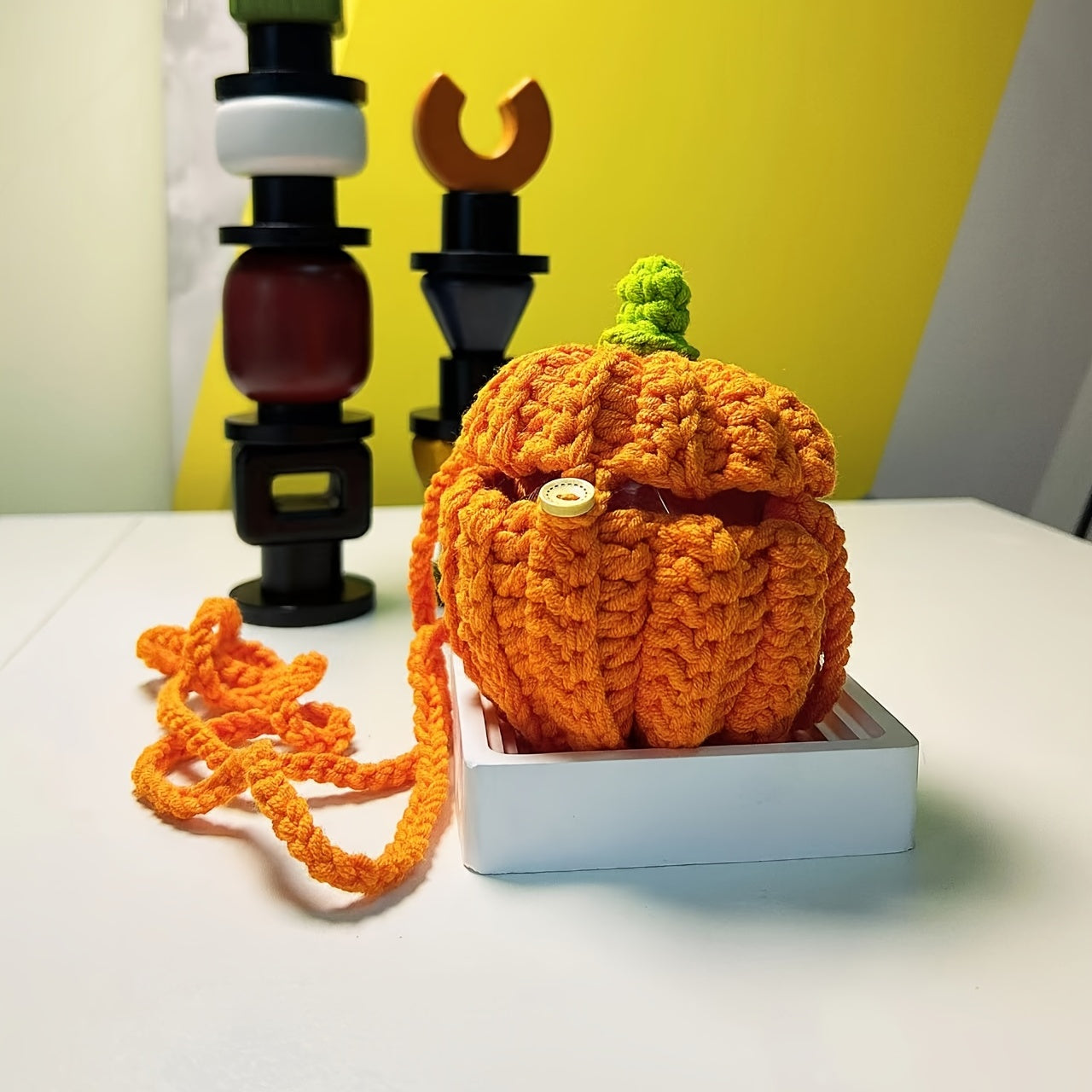Kids Pumpkin Crochet Bag Small Coin Purse For Halloween