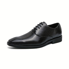 Men's Woven Effect Oxford Shoes Lace up Front Dress Shoes For Men