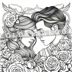 Love Palette Adult Coloring Book 24 Pages Single Sided Bear Floral Heart Designs