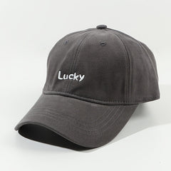 Lucky Label Baseball Cap Solid Cotton Adjustable Lightweight Sports Hat