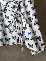 Butterfly Print Halter Neck Backless Loungewear Dress