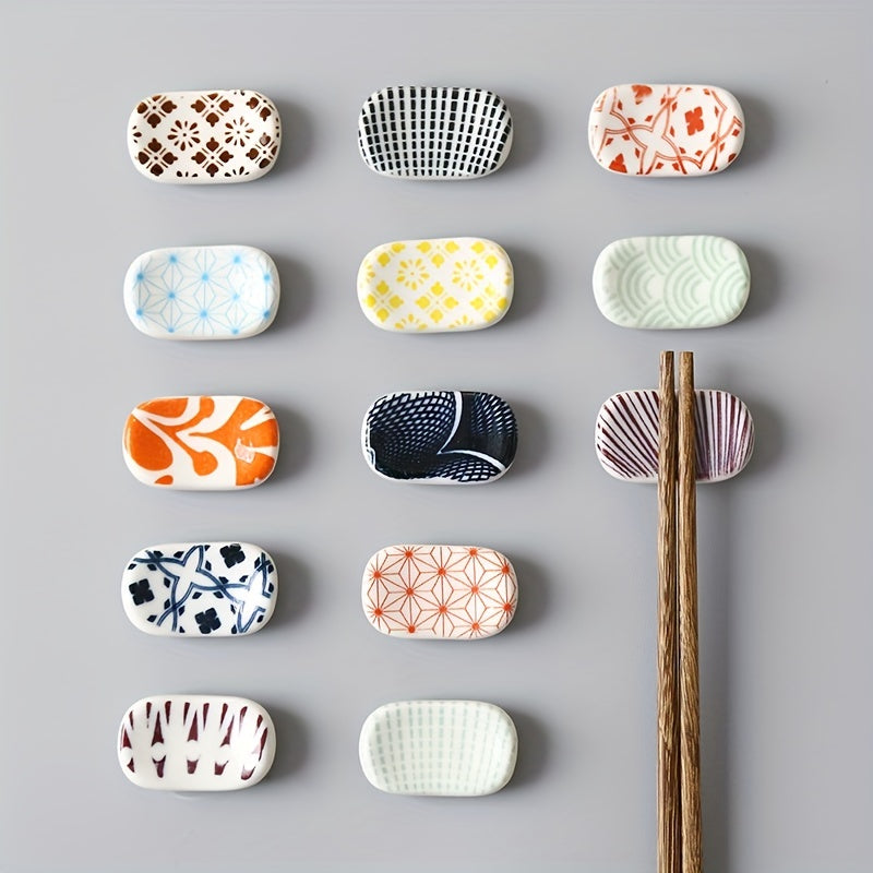 Japanese Style Ceramic Chopsticks Rest Rack Fork Holder & Cutlery Organizer