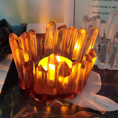Crystal Cluster Tealight Candle Holder Mold Silicone DIY Jewelry Ornament Plate