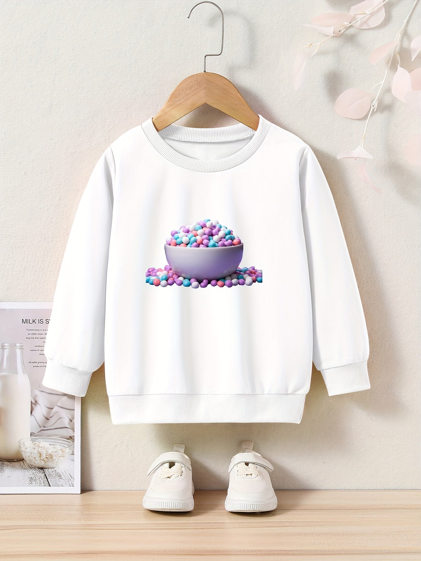 OERYUI Cartoon Candy Graphic Sweatshirt Pullover Kids Clothes Gift Christmas