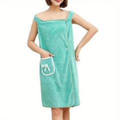 Coral Velvet Bathrobes for Women Wearable Bath Towels