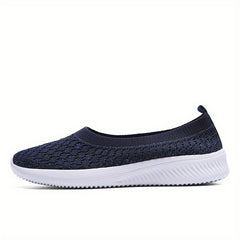 Women's Breathable Knit Slip-On Sneakers Lightweight Flats
