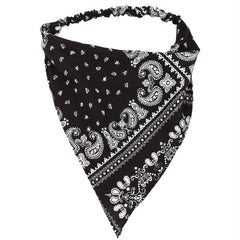 Paisley Print Bandana Candy Elastic Triangle Headscarf Hijab Turban Cap