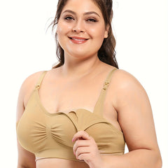 Plus Size Ruched Front Wireless Seamless Push Up Bra