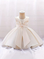 Girls Bow Formal Puffy Dress Princess Infant Toddler Birthday Party