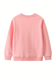 Girls Unicorn Print Crew Neck Sweatshirt for Sports Casual Outfit