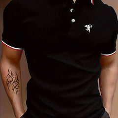 Cupid Men's Polo Shirt Stretchy Breathable Short Sleeve Top