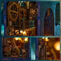 3D Puzzle DIY Book Corner Kit Dollhouse Bookshelf Insert