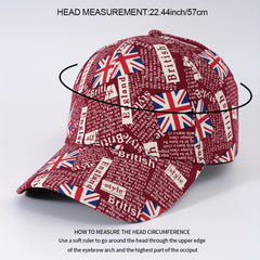 British Flag Graffiti Baseball Cap Unisex Sun Hat Adjustable Lightweight Dad Hat