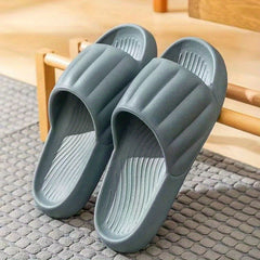 Men's Striped Platform Slides Open Toe Slippers