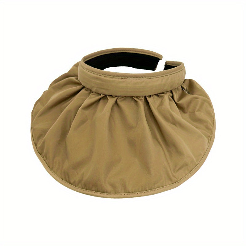 Foldable Shell Visor Hat Solid Sunscreen Headband Summer Sun Hat Women