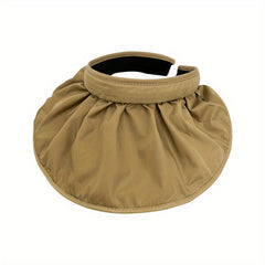 Foldable Shell Visor Hat Solid Sunscreen Headband Summer Sun Hat Women