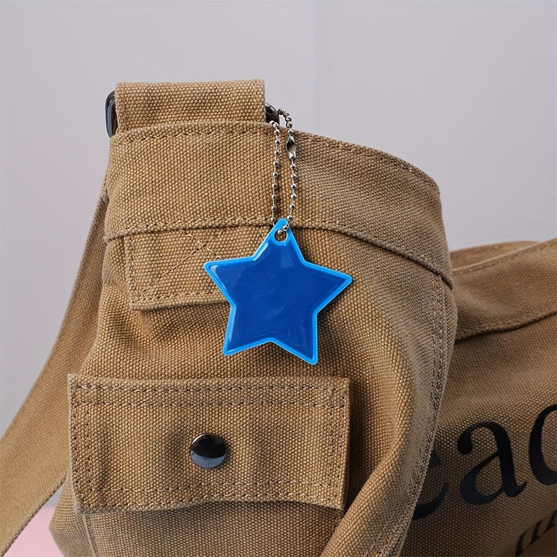 Outdoor Reflective Pentagram Backpack Pendant Night Riding Key Chain