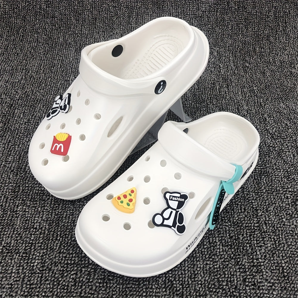 Women's Platform Cartoon Bear Garden Clogs Hollow Out Sandals