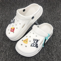 Women's Platform Cartoon Bear Garden Clogs Hollow Out Sandals