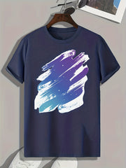 Colorful Stroke Print Men's Graphic T shirt for Summer