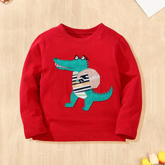 Boys Dino Pattern Long Sleeve T-Shirt