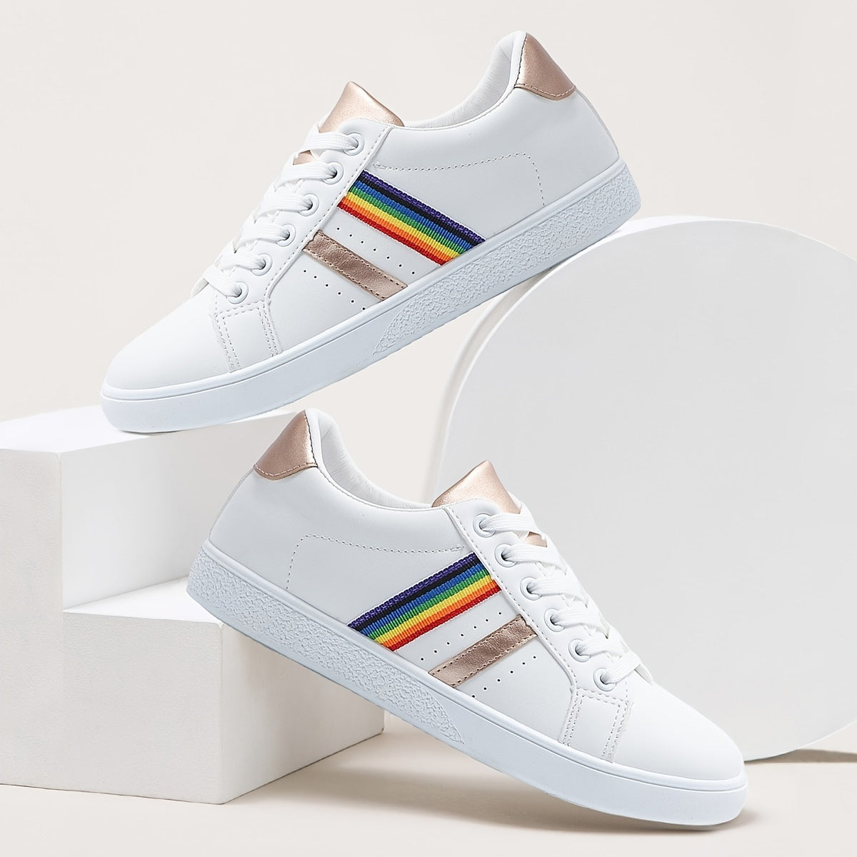 Women's Waterproof Faux Leather Sneakers Low Top Casual Shoes