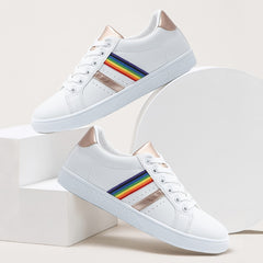 Women's Waterproof Faux Leather Sneakers Low Top Casual Shoes
